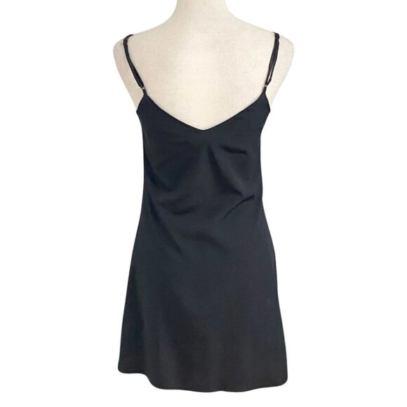 ALLSAINTS MARBLE BLACK SPAGHETTI STRAPS SULTRY MINI DRESS - 0 - Picture 3 of 9